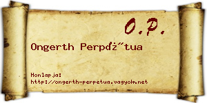 Ongerth Perpétua névjegykártya